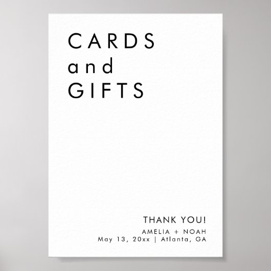 Moderne minimalistische Kaarten en geschenken Trou Poster (Voorkant)