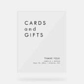 Moderne minimalistische Kaarten en huwelijkscadeau Acryl Bord (Voorkant)