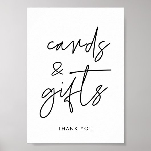 Moderne minimalistische Kaarten & geschenken trouw Poster (Voorkant)