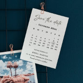 Moderne minimalistische kalender foto save the dat kaart