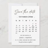 Moderne minimalistische kalender foto save the dat kaart (Voorkant)