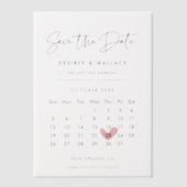 Moderne minimalistische kalender Vellum Bewaar de  Vellum Uitnodigingen (Voorkant)