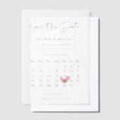 Moderne minimalistische kalender Vellum Bewaar de  Vellum Uitnodigingen (Offset)