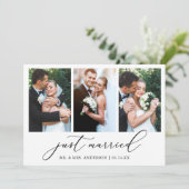 Moderne minimalistische kalligrafie 3 Foto's bruil Aankondiging (Staand voorkant)