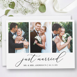 Moderne minimalistische kalligrafie 3 Foto's bruil Aankondiging