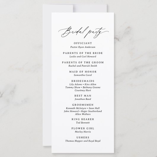 Moderne minimalistische kalligrafie 4x9 bruiloft p (Achterkant)