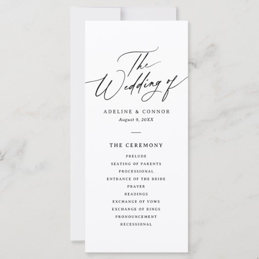 Moderne minimalistische kalligrafie 4x9 bruiloft p (Voorkant)