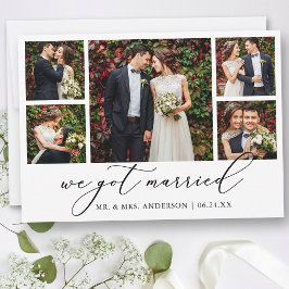 Moderne Minimalistische Kalligrafie 5 foto's Trouw Aankondiging