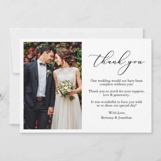 Moderne minimalistische kalligrafie 6 foto liefde  bedankkaart (Achterkant)