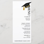 Moderne minimalistische kalligrafie afstudeerfeest menu (Voorkant)