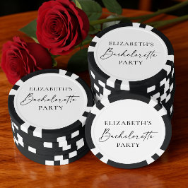 Moderne Minimalistische Kalligrafie Bachelorette-f Poker Chips