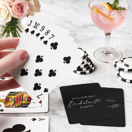 Moderne Minimalistische Kalligrafie Bachelorette-f Pokerkaarten