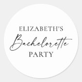 Moderne Minimalistische Kalligrafie Bachelorette-f Ronde Sticker (Voorkant)