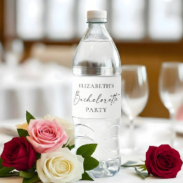 Moderne Minimalistische Kalligrafie Bachelorette-f Waterfles Etiket