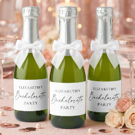 Moderne Minimalistische Kalligrafie Bachelorette M Sparkling Wijnetiket