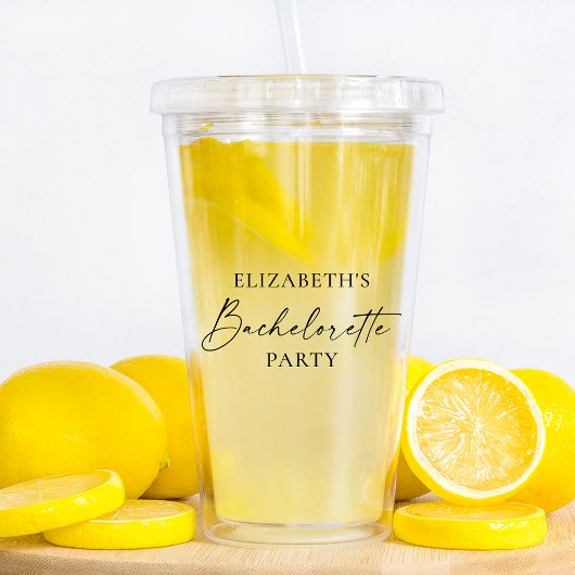 Moderne minimalistische kalligrafie Bachelorette P Acryl Drinkbeker