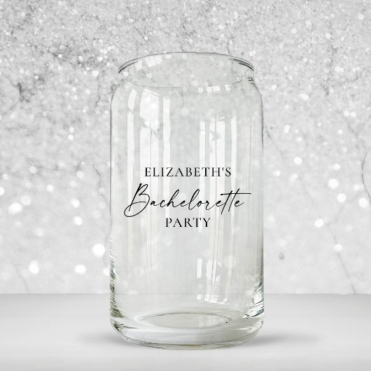 Moderne minimalistische kalligrafie Bachelorette P Blikvorm Glas