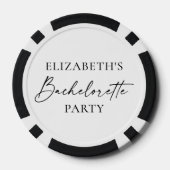 Moderne minimalistische kalligrafie Bachelorette P Poker Chips (Achterkant)