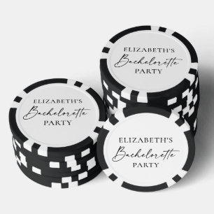 Moderne minimalistische kalligrafie Bachelorette P Poker Chips
