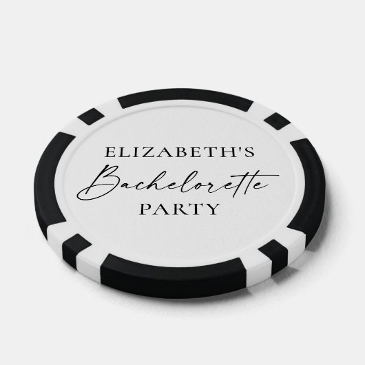 Moderne minimalistische kalligrafie Bachelorette P Poker Chips (Enkel)
