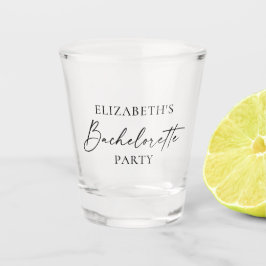 Moderne minimalistische kalligrafie Bachelorette P Shot Glas