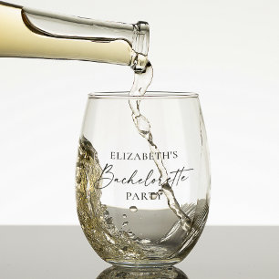 Moderne minimalistische kalligrafie Bachelorette P Wijnglas Zonder Voet