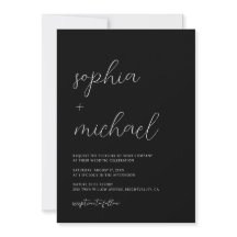 Moderne minimalistische kalligrafie Black Wedding