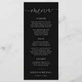 Moderne minimalistische kalligrafie Black Wedding Menu (Voorkant)