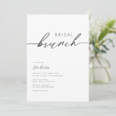 Moderne minimalistische kalligrafie Bridal Brunch Kaart (Staand voorkant)