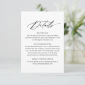 Moderne minimalistische kalligrafie bruiloft detai RSVP kaartje (Staand voorkant)