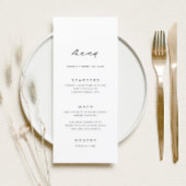 Moderne minimalistische kalligrafie bruiloft menu 