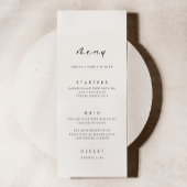 Moderne minimalistische kalligrafie bruiloft menu