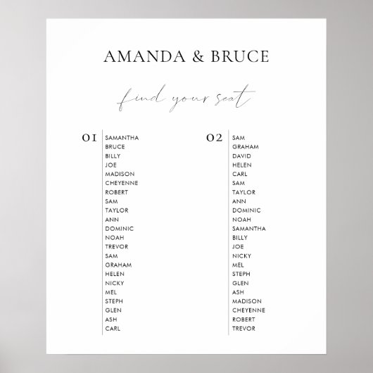 Moderne minimalistische kalligrafie-bruiloft poster (Voorkant)