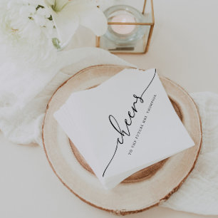 Moderne minimalistische kalligrafie "Cheers' Weddi Servet