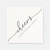Moderne minimalistische kalligrafie "Cheers' Weddi Servet (Voorkant)
