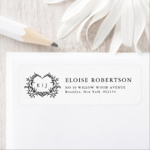 Moderne Minimalistische Kalligrafie Crest Monogram Etiket