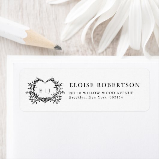 Moderne Minimalistische Kalligrafie Crest Monogram Etiket (Insitu)