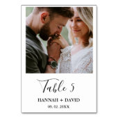 Moderne minimalistische kalligrafie foto bruiloft kaart (Achterkant)