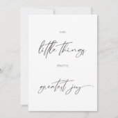 Moderne minimalistische kalligrafie foto geboorte aankondiging (Voorkant)