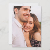 Moderne minimalistische kalligrafie Fotobruiloft Kaart (Achterkant)