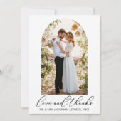 Moderne minimalistische kalligrafie Fotopleding br Bedankkaart (Voorkant)