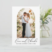 Moderne minimalistische kalligrafie Fotopleding br Bedankkaart (Staand voorkant)