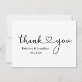 Moderne minimalistische kalligrafie Heart Wedding  Bedankkaart (Voorkant)