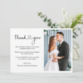 Moderne minimalistische kalligrafie Het wendelhart Bedankkaart (Staand voorkant)