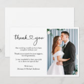 Moderne minimalistische kalligrafie Het wendelhart Bedankkaart (Voorkant / Achterkant)