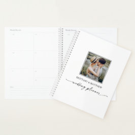 Moderne minimalistische kalligrafie Inkt Photo Wed Planner