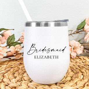 Moderne minimalistische kalligrafie-inktbridesmaïd