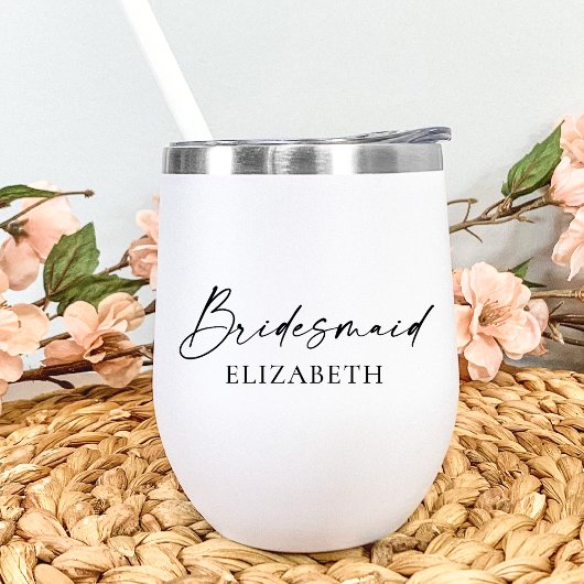 Moderne minimalistische kalligrafie-inktbridesmaïd