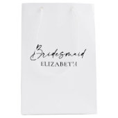 Moderne minimalistische kalligrafie-inktbridesmaïd medium cadeauzakje (Voorkant)
