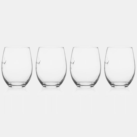 Moderne minimalistische kalligrafie-inktbridesmaïd wijnglas zonder voet (Links)